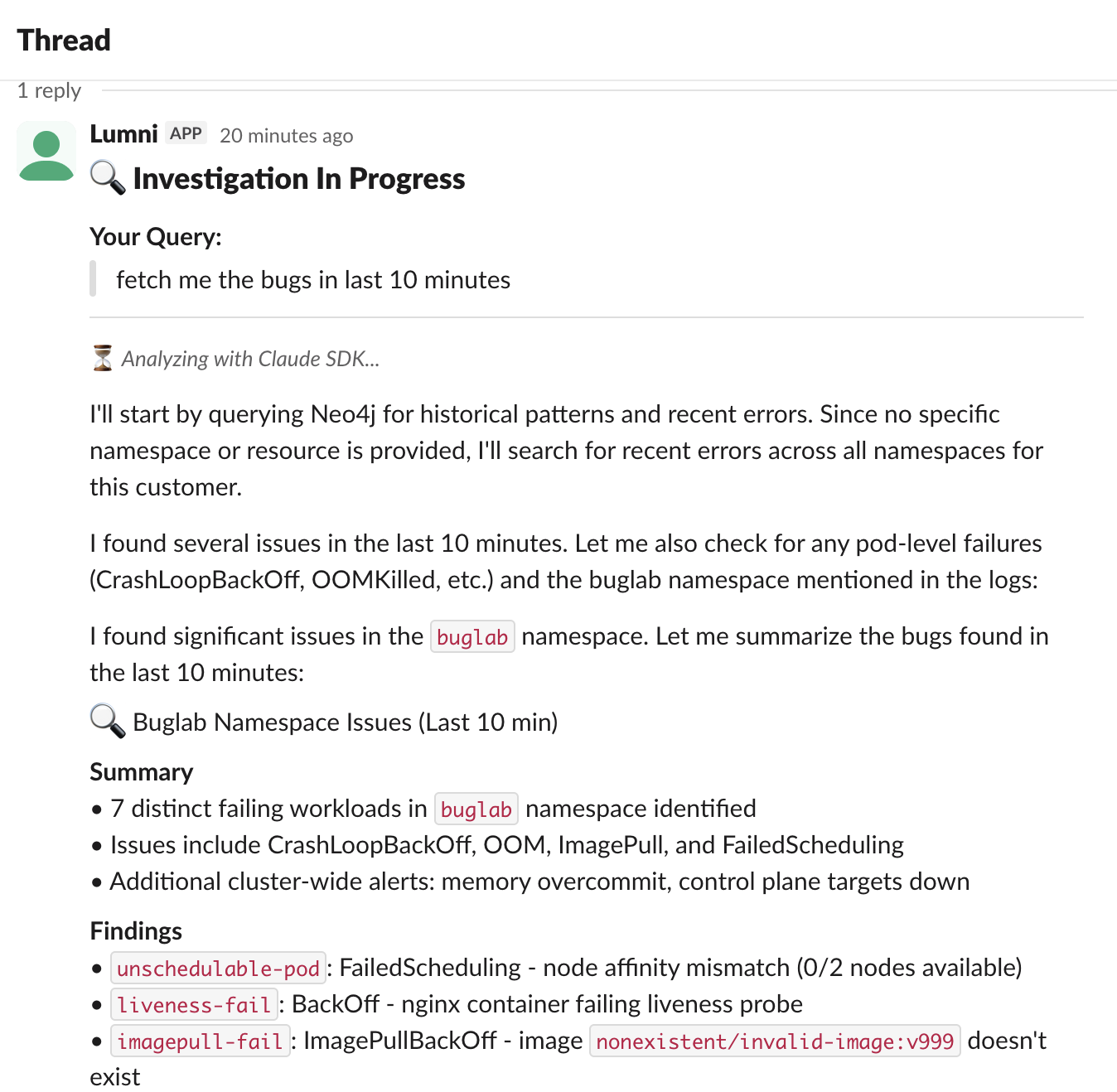 Lumniverse Slack Interface